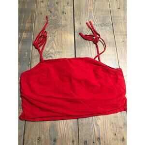 John Galt red 100% cotton crop top size medium
